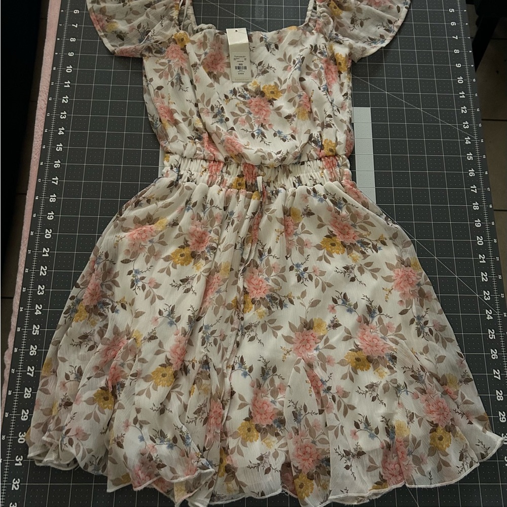 Pink and Orange Ruffled Tiered Mini Sundress